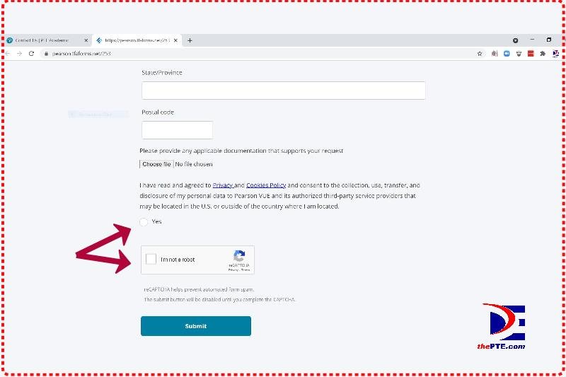 How do I contact Pearson PTE? thePTE
