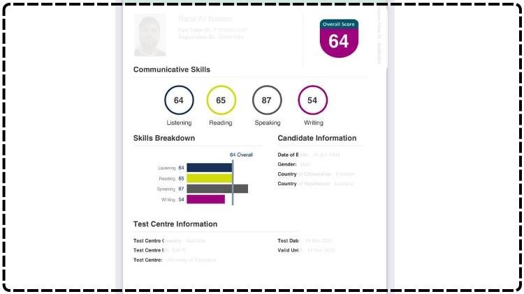 PTE new score report format - thePTE